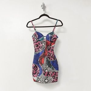 bebe Multicolor Mini Dress
